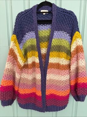 Adorable rainbow cardigan sweater